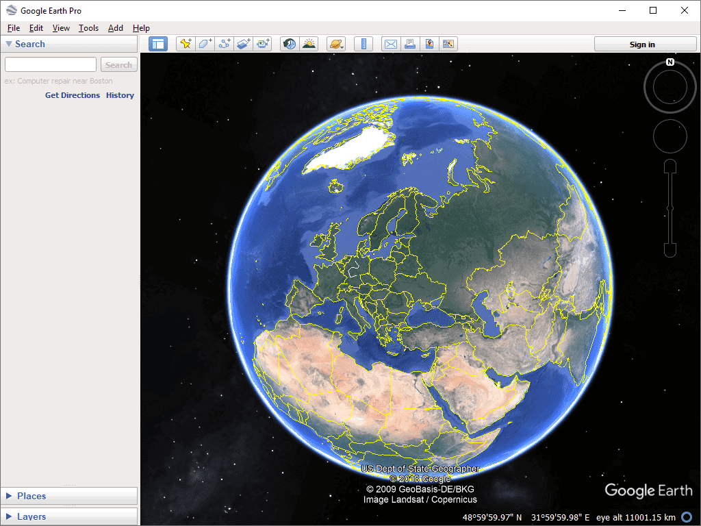 google earth with 3d view